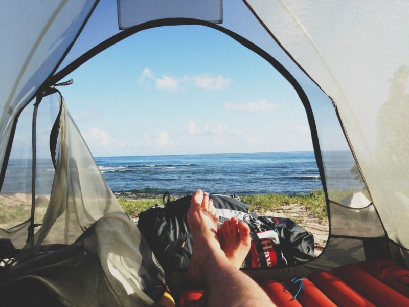 Campsite by the outlet beach