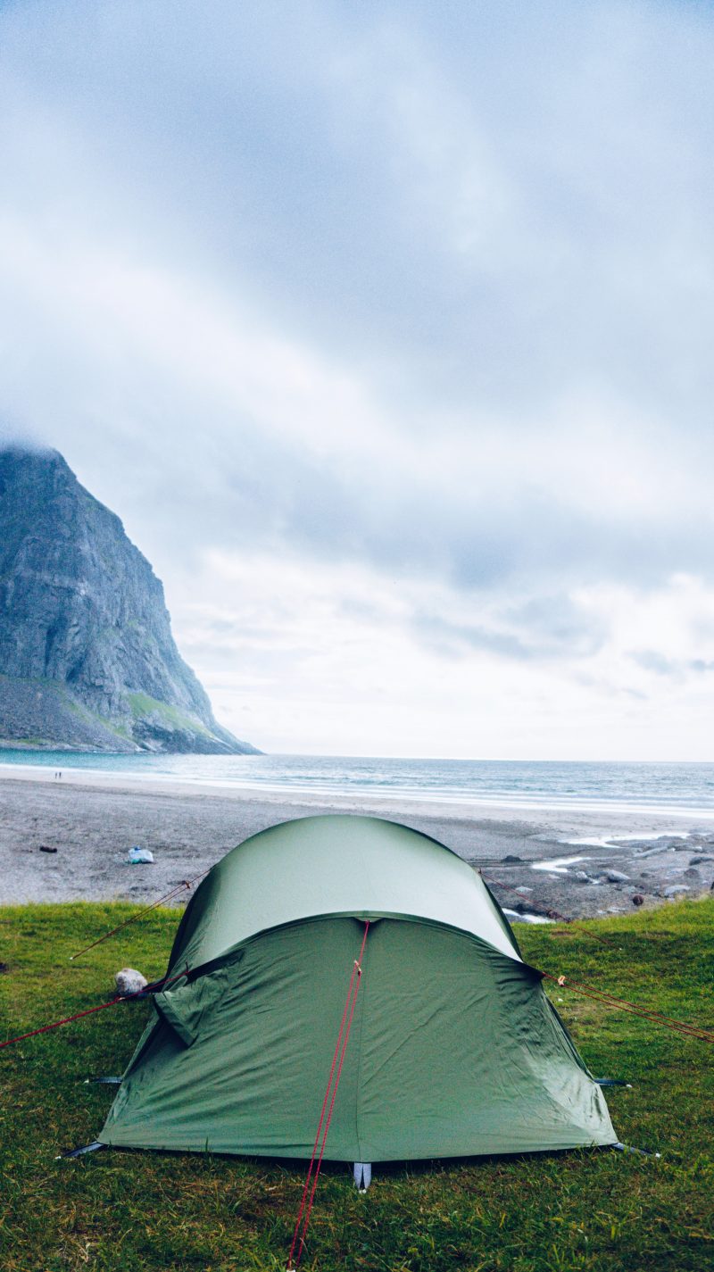 beach camping tip pitch the tent against the wind direction