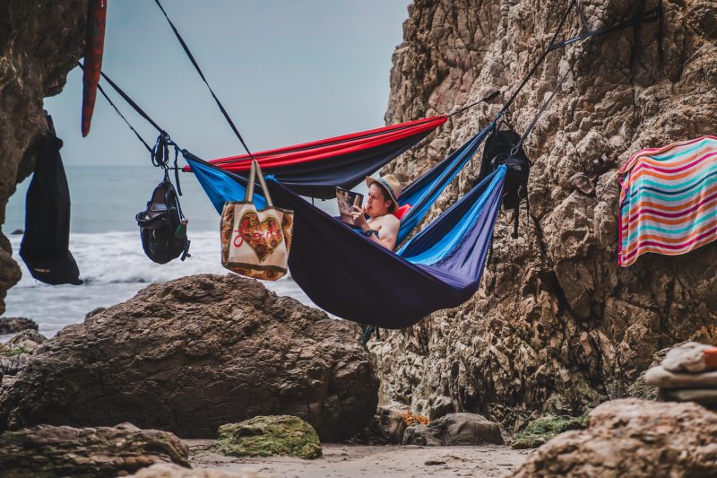 beach camping trip bring a hammock